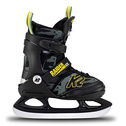 K2 Skates Jungen Schlittschuhe Raider Ice — Green – Yellow — EU: 35 – 40 (UK: 3 – 7 / US: 4 – 8) — 25E0010