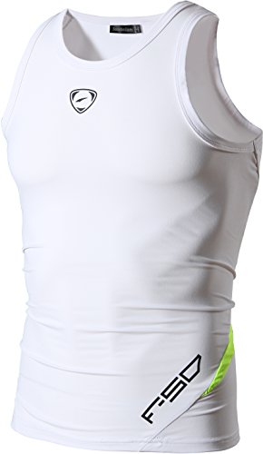 jeansian Herren Sportswear Quick Dry Sleeveless Sports Tank Tops LSL3306 White M