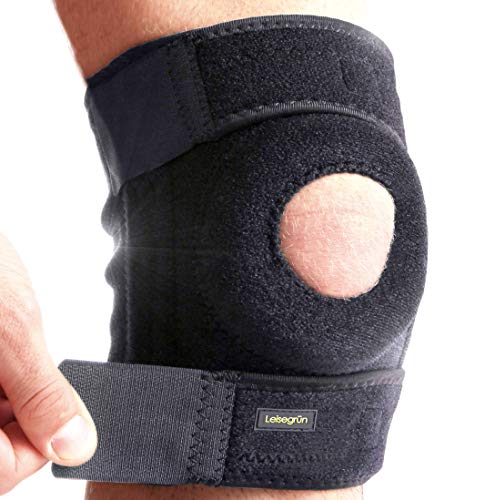 Leisegrün Sport Kniebandage, optimaler Support. Knieschoner geeignet für Damen, Herren & Kinder, rechts und Links tragbar, elastisch & atmungsaktiv