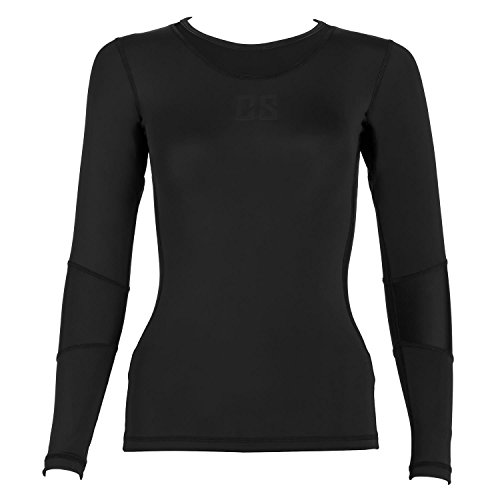 Capital Sports Beforce Kompressionsshirt Damen Oberteil Funktionsunterwäsche Langarm-Shirt für Frauen (Size S, Kompressions- und Laufunterwäsche, trägt Feuchtigkeit nach außen) schwarz