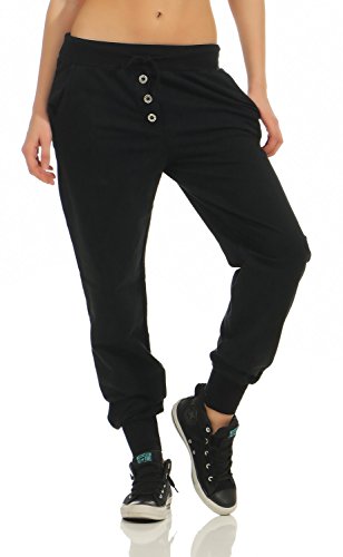 Damen Freizeithose Sporthose Sweat Pants lang (623), Grösse:M / 38, Farbe:Schwarz