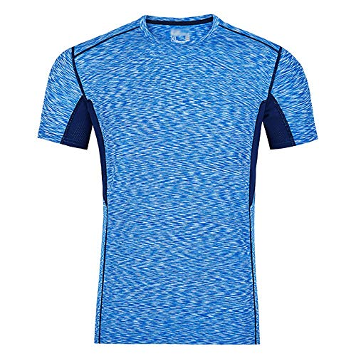 ZAGO Männer Gym Top Männer Sport Shirt T-Shirt Lauftop Breath Gym for Workout Jogging Fitness Zur Übung (Color : Blue, Size : XXXL)
